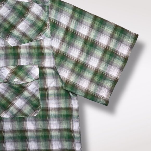 Haband Short Sleeve Button Down Plaid Shirt Lightweight Size XL - Picture 5 of 7